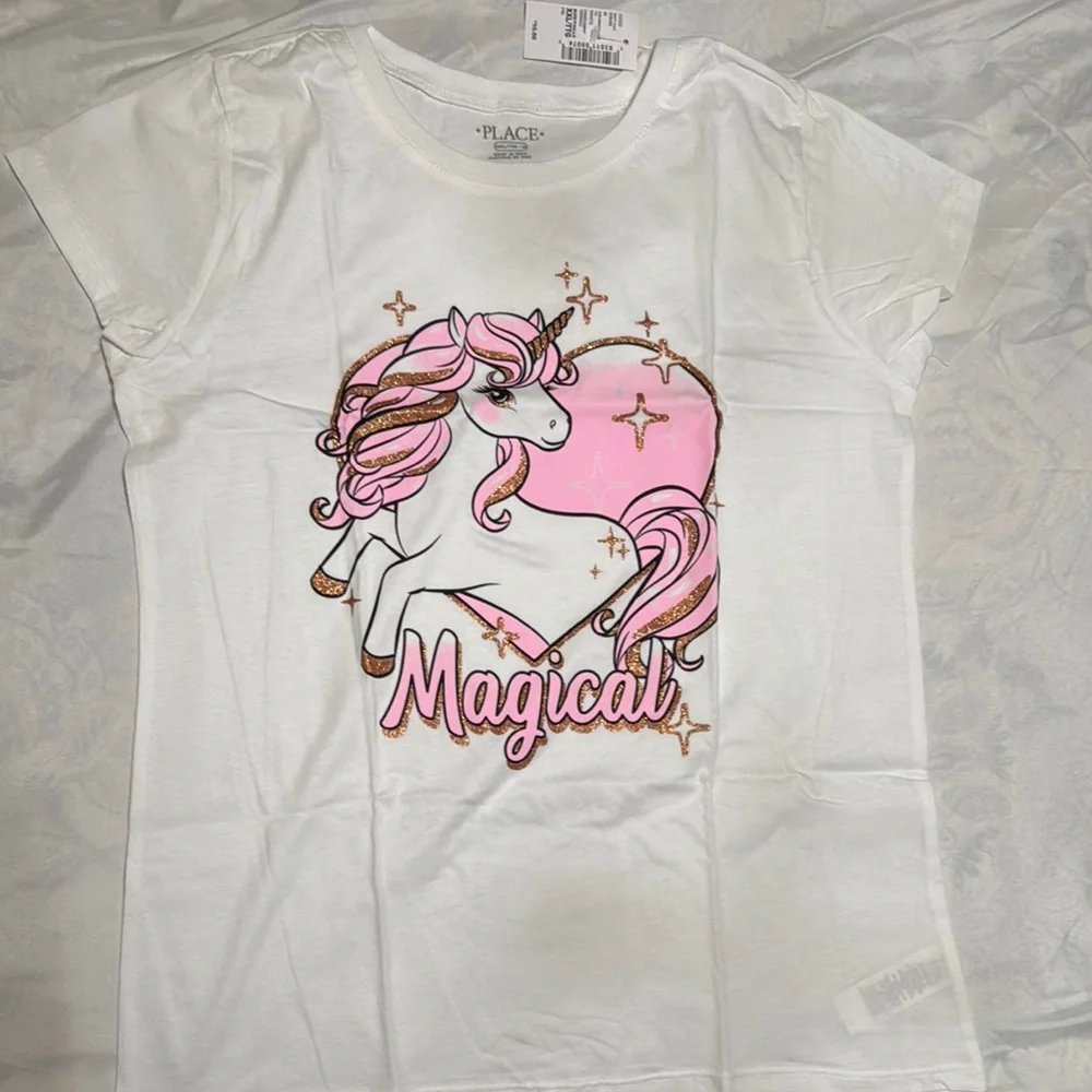The Children's Place Girls Tops Pink White Size XXL 16 NEW